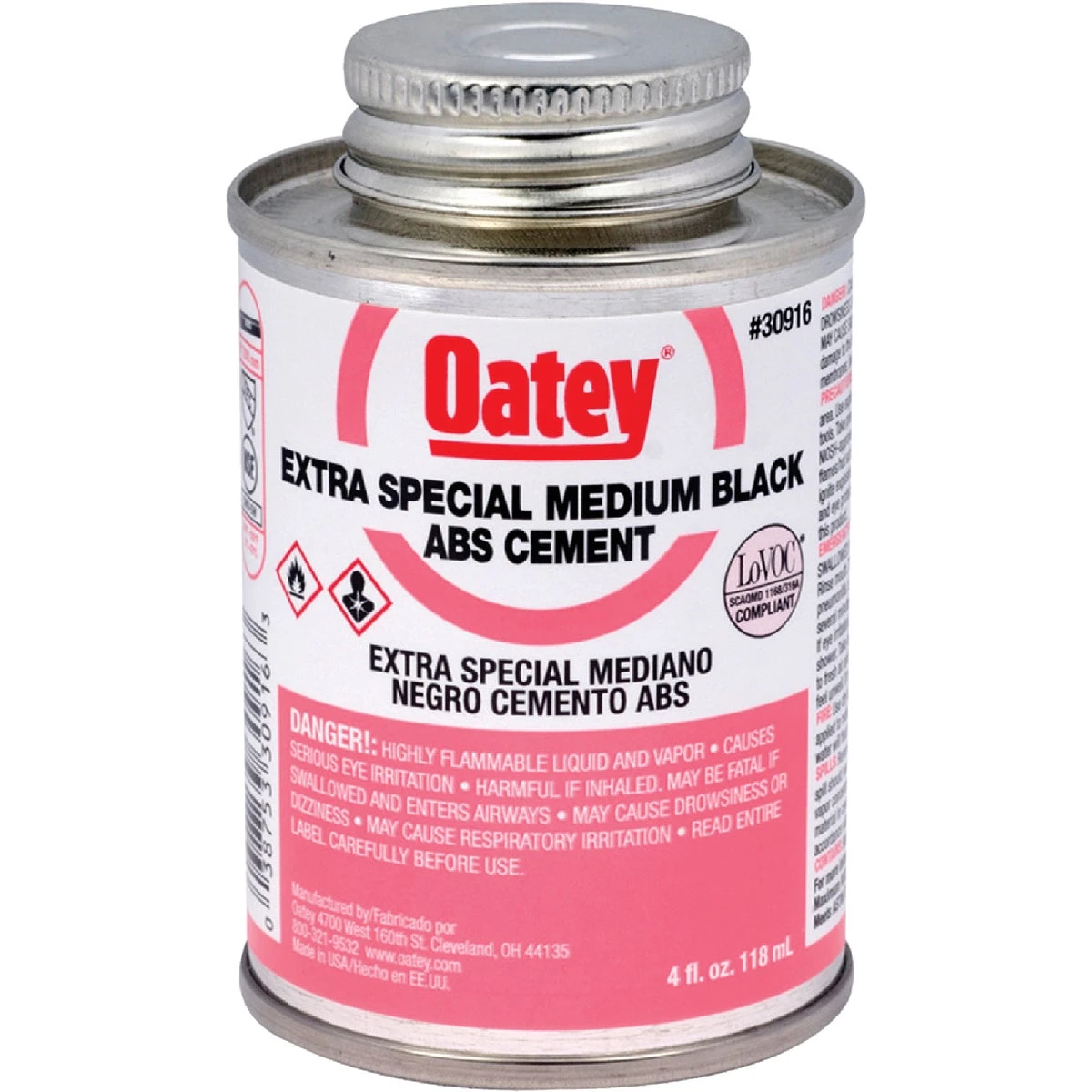 4 Oz. Medium Bodied Black Extra Special Abs Cement For Pipe And Fittings