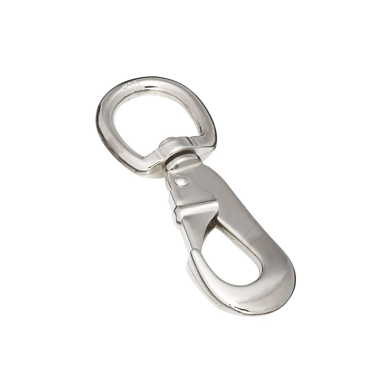 Snap Hook with Round Swivel Eye, Nickel Finish, 1 Inch by 4 and 5 Eighths Inches