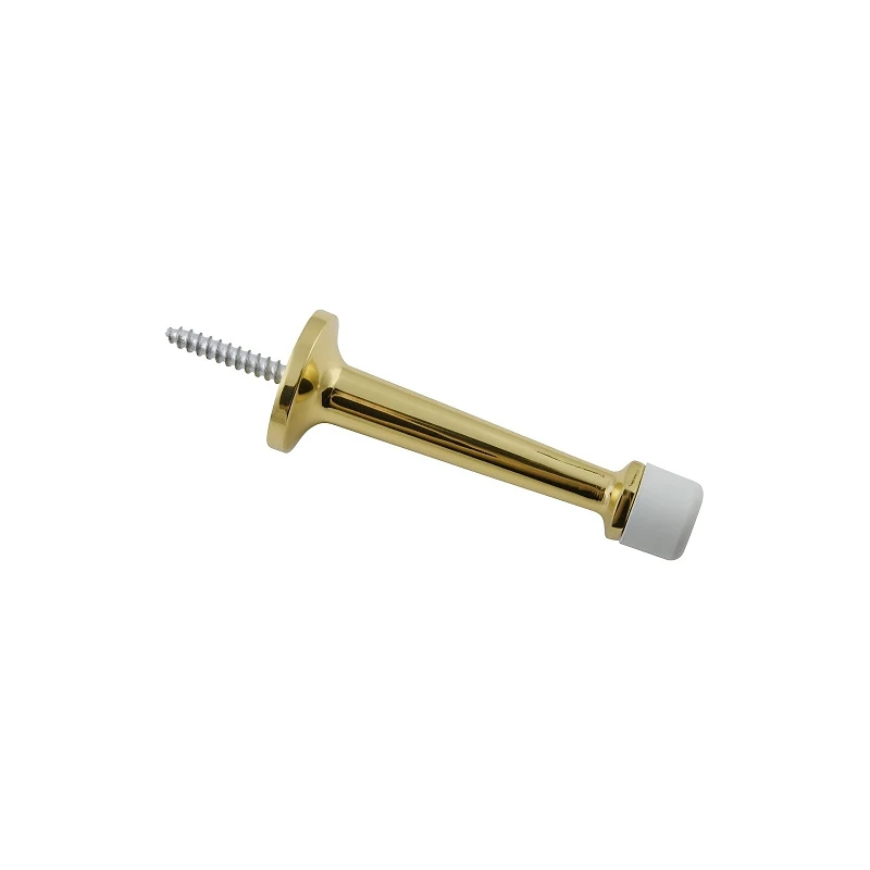 Polished Brass Rigid Wall-mount Doorstop, Model N198-051, 3 Inches