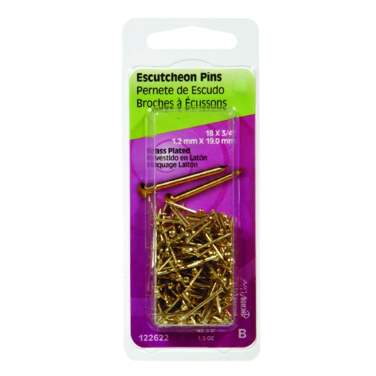 HILLMAN 14 Ga. X 3/4 in. L Brass-Plated Steel Escutcheon Pins 1 pk 1.5 oz