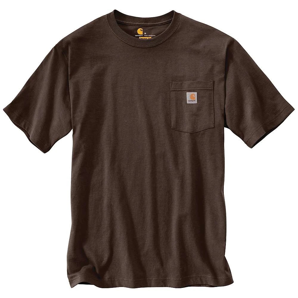 Men's Workwear Pocket Short Sleeve T-shirt, Dark Brown, X-large