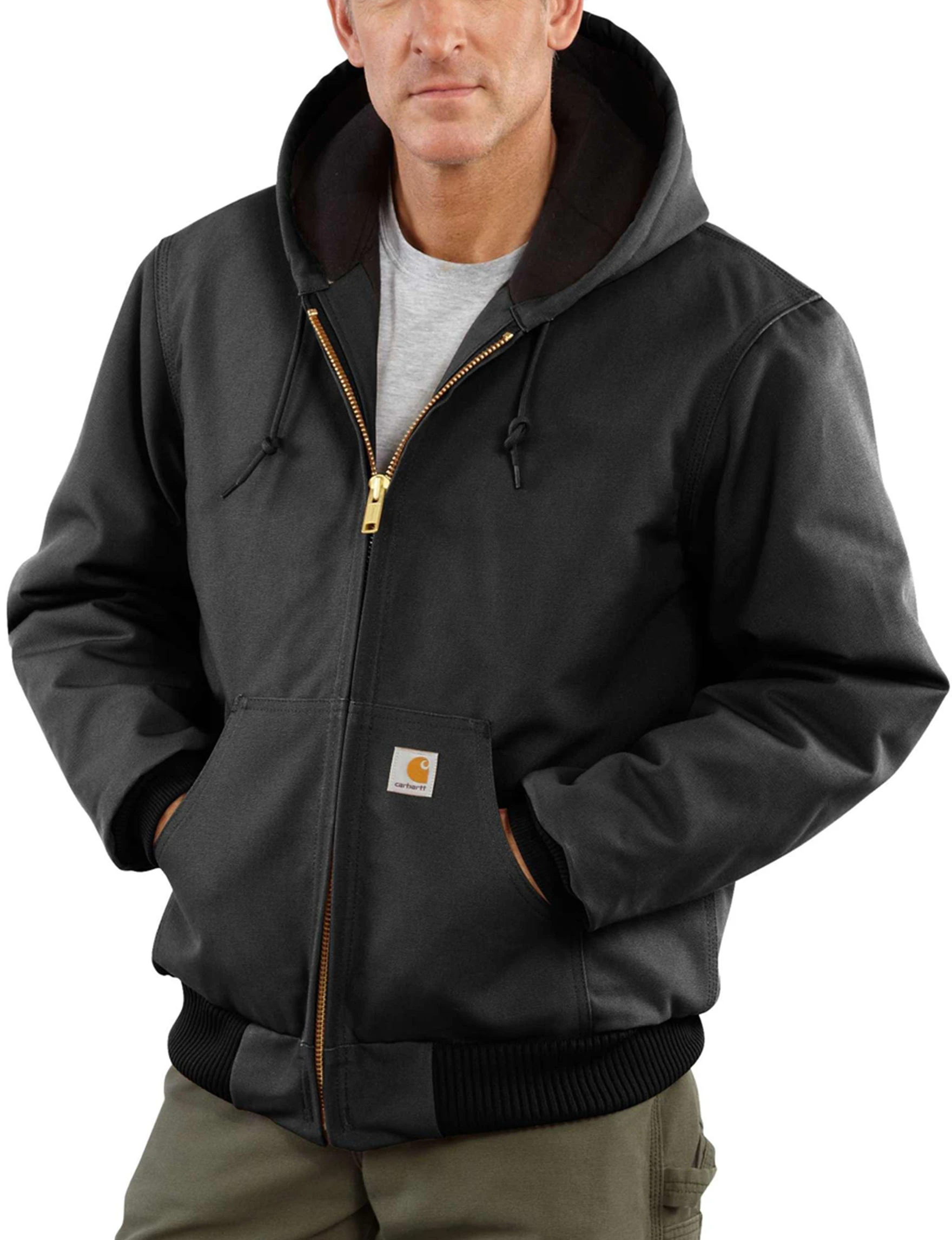 Men's 4xl Black Insulated Quilted Flannel Lined Duck Active Jacket