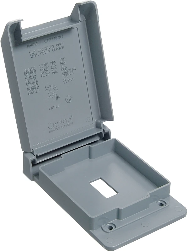 E98sscn-car Weatherproof Pvc Switch Cover, 4-53/64 In L, 3-11/16 In W, Gray