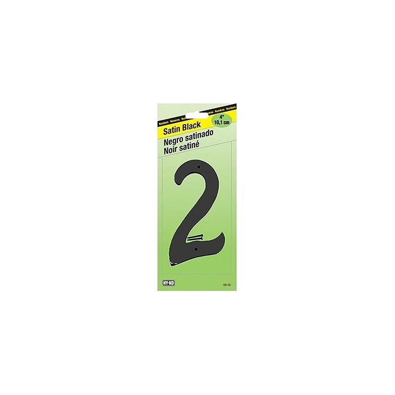 4 Inch Satin Black Number 2 House Address Sign Bk-40/2