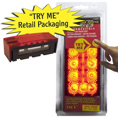Power Maxx C7288tm Red Rectangular Submersible Led Trailer Light
