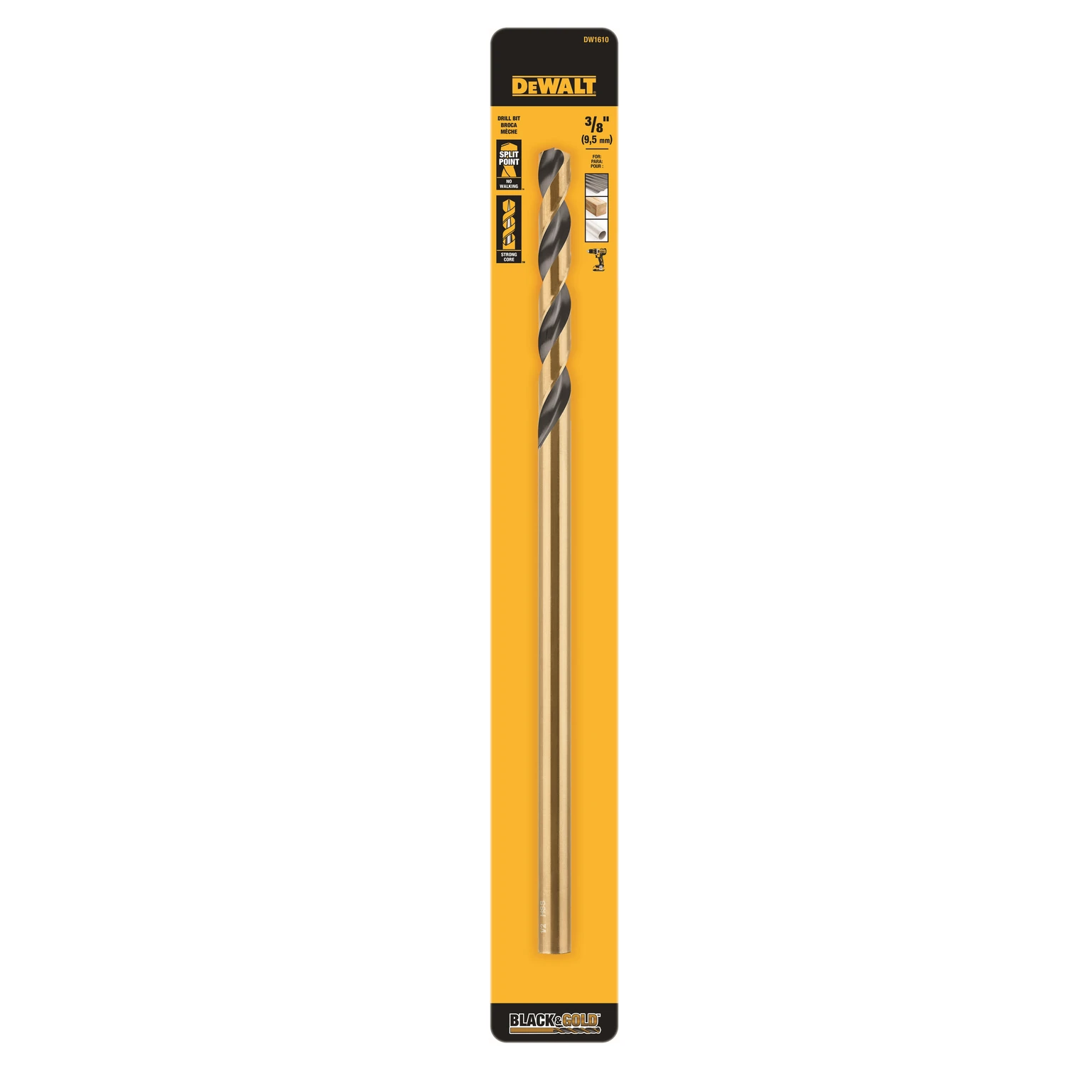 High-Speed Steel Split-Point Drill Bit, 3/8 Inch Diameter by 12 Inch Length