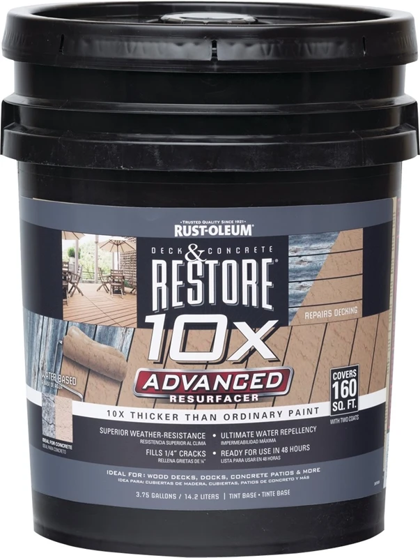 Restore 10x Advanced Deck & Concrete Resurfacer, Tint Base, 4 Gallons