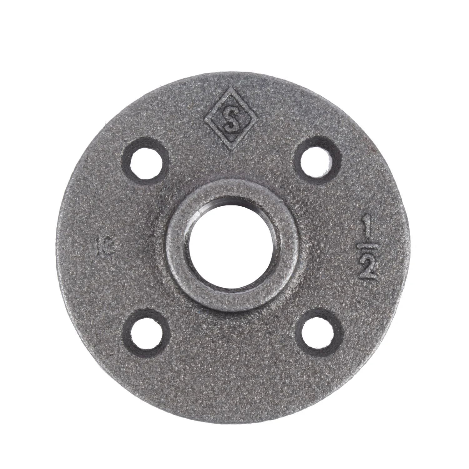 1/2 In. Fip Black Malleable Iron Floor Flange For Gas And Air Applications