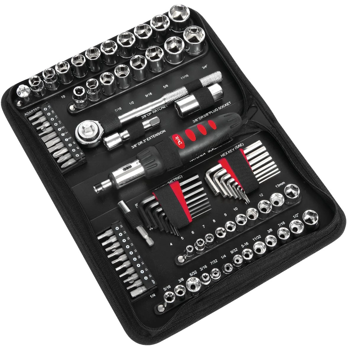 1/4 In., 3/8 In. Drive 6 & 8-point Mechanic & Automotive Tool Set (83-piece)