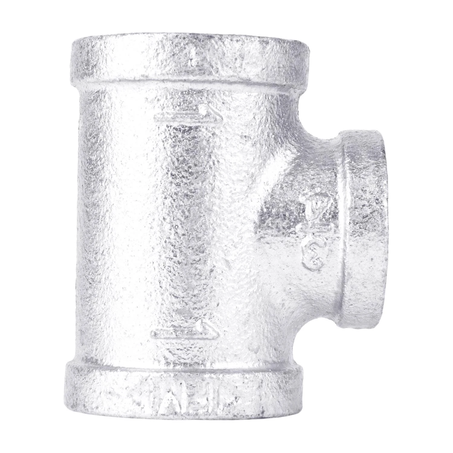 1 Inch by 1 Inch by 3 Quarter Inch Galvanized Steel Pipe Reducing Tee Fitting