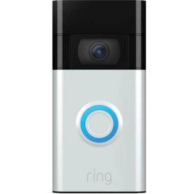 Video Doorbell Version 2 in Satin Nickel with Video and Two-Way Talk Features