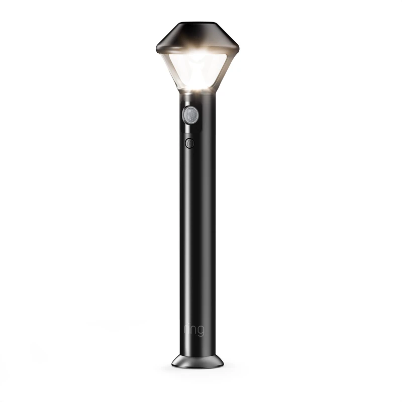 Smart Battery Operated Path Light in Black Finish for Outdoor Use