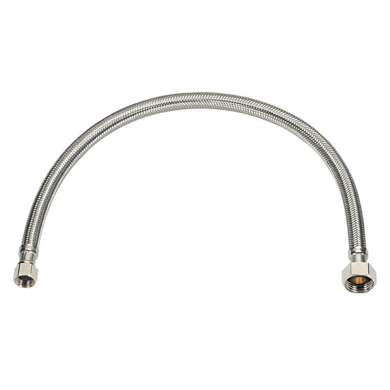 Braided Stainless Steel Faucet Supply Line, 1/2 Inch by 3/8 Inch by 12 Inch