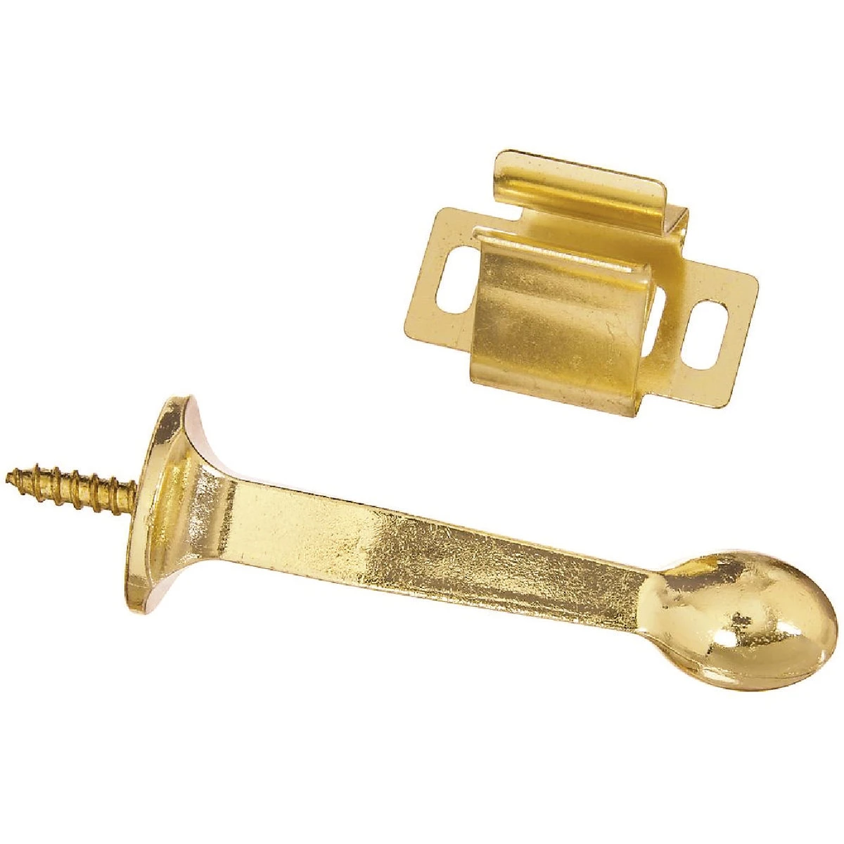 3 Inch Brass Rigid Door Stop With Holder And Screw - Model N276-634