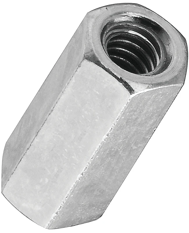 #10 Steel Coupler Nut, Zinc-plated, 10-24 Thread Size