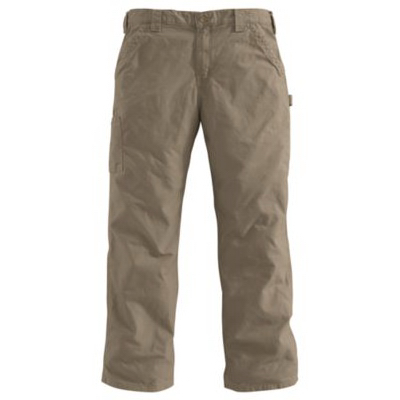 Men's Canvas Work Dungaree Pants, Loose Fit, Light Brown, 40 X 34-inch