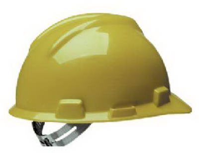 818068 Yellow Hard Hat With Standard Suspension And Adjustable Fit