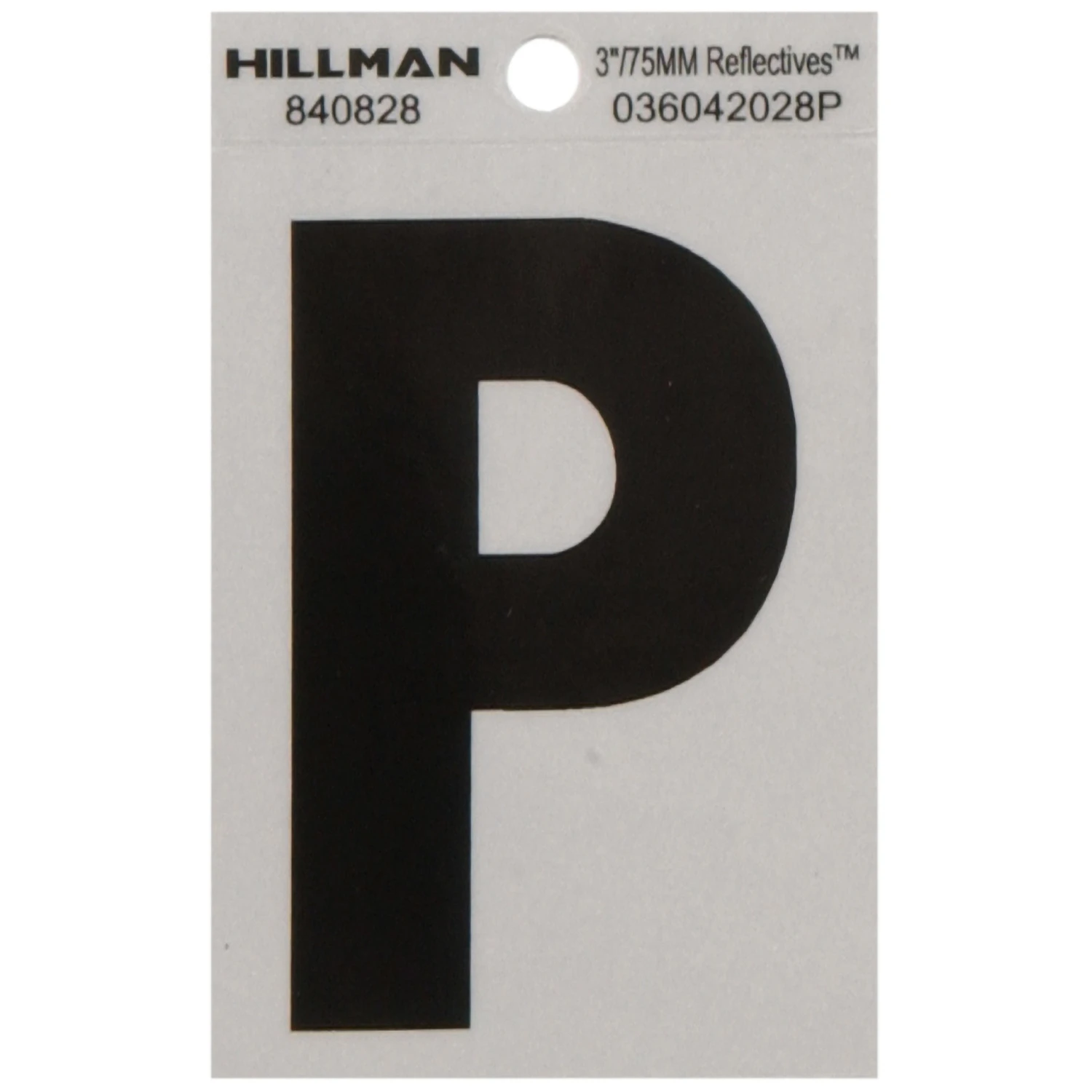 3 Inch Reflective Black Vinyl Self-adhesive Letter P For Address Visibility