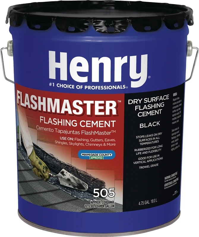 505 Series He505571 Black Flashing Sealant, 5 Gallon Pail For Roofs