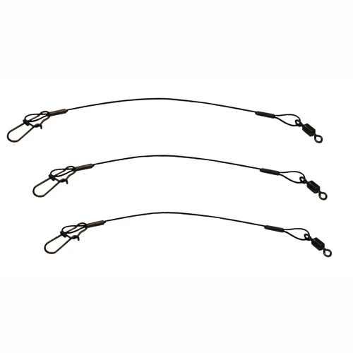 Black Steel Fishing Leader, 30 Pound Test Strength, 12 Inch Length