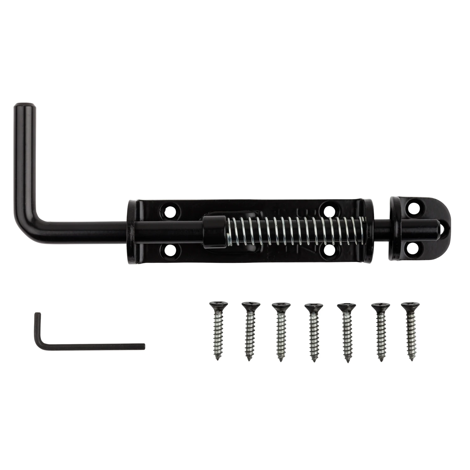 Spring-Loaded Sliding Bolt, Heavy-Duty, Black