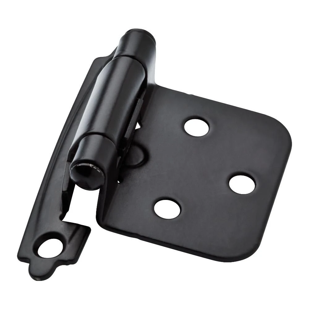 Overlay Hinge, Self-Closing, Flat Black
