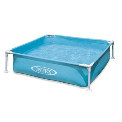 Mini Frame Kiddie Swimming Pool 48" X 48" X 12" Beginner Pool In Blue