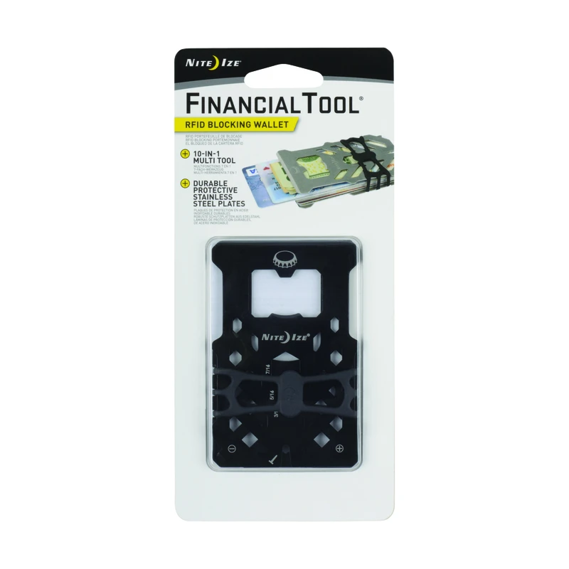 Nite Ize Financial Tool RFID Blocking 10 In 1 Multi Tool Wallet Stainless Steel 1 pk