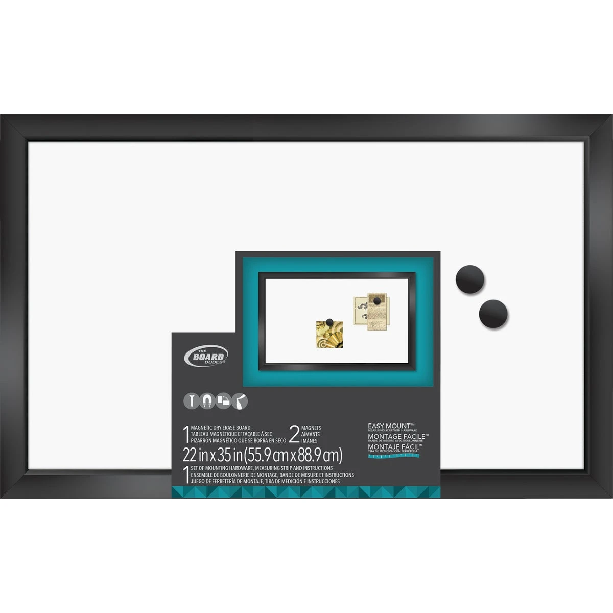 Magnetic Dry-erase Board With Black Frame, 22" X 35" Model Cxn35
