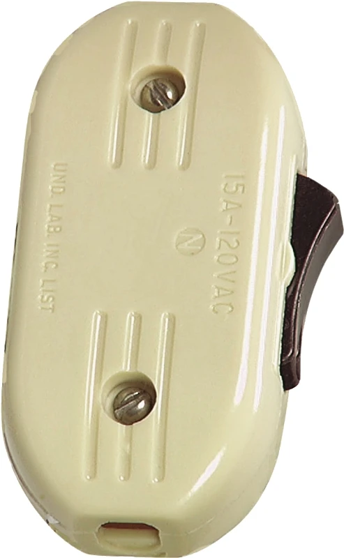 Bp933v Heavy Duty Cord Switch, 3 A, 120 V, Ivory