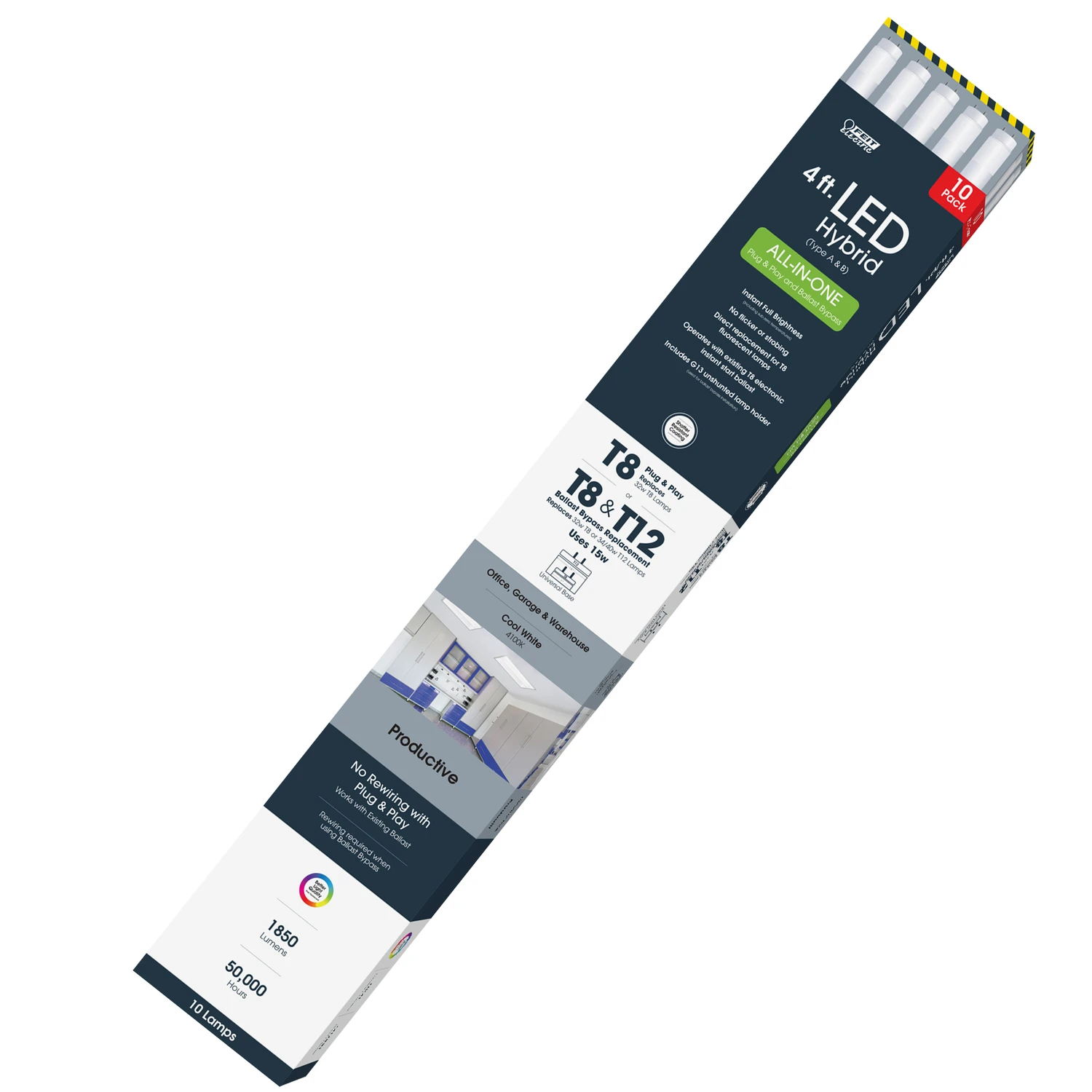 BULB LED T8 48" 15W 10PK