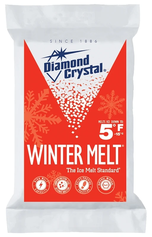 Diamond Crystal Winter Melt Ice Melter Salt, 25 Lb Bag, Crystalline Solid