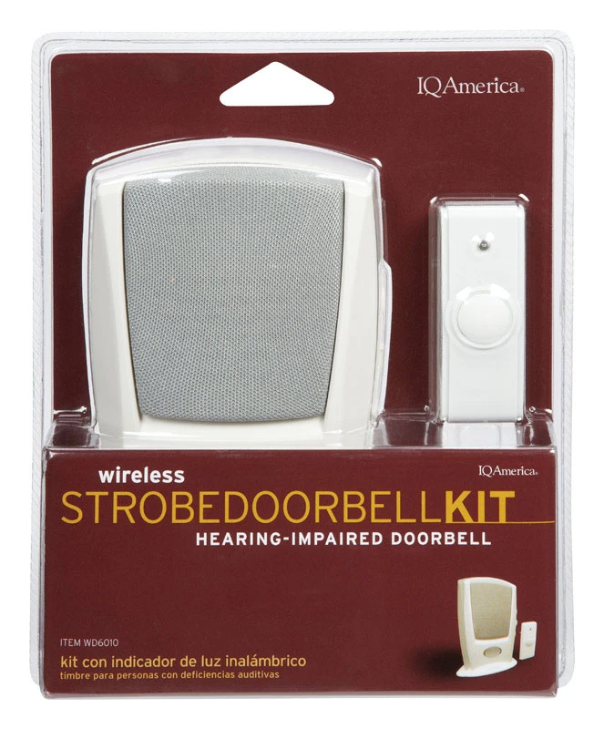 Wireless Portable Strobe Door Chime Kit With Pushbutton Wd-6010