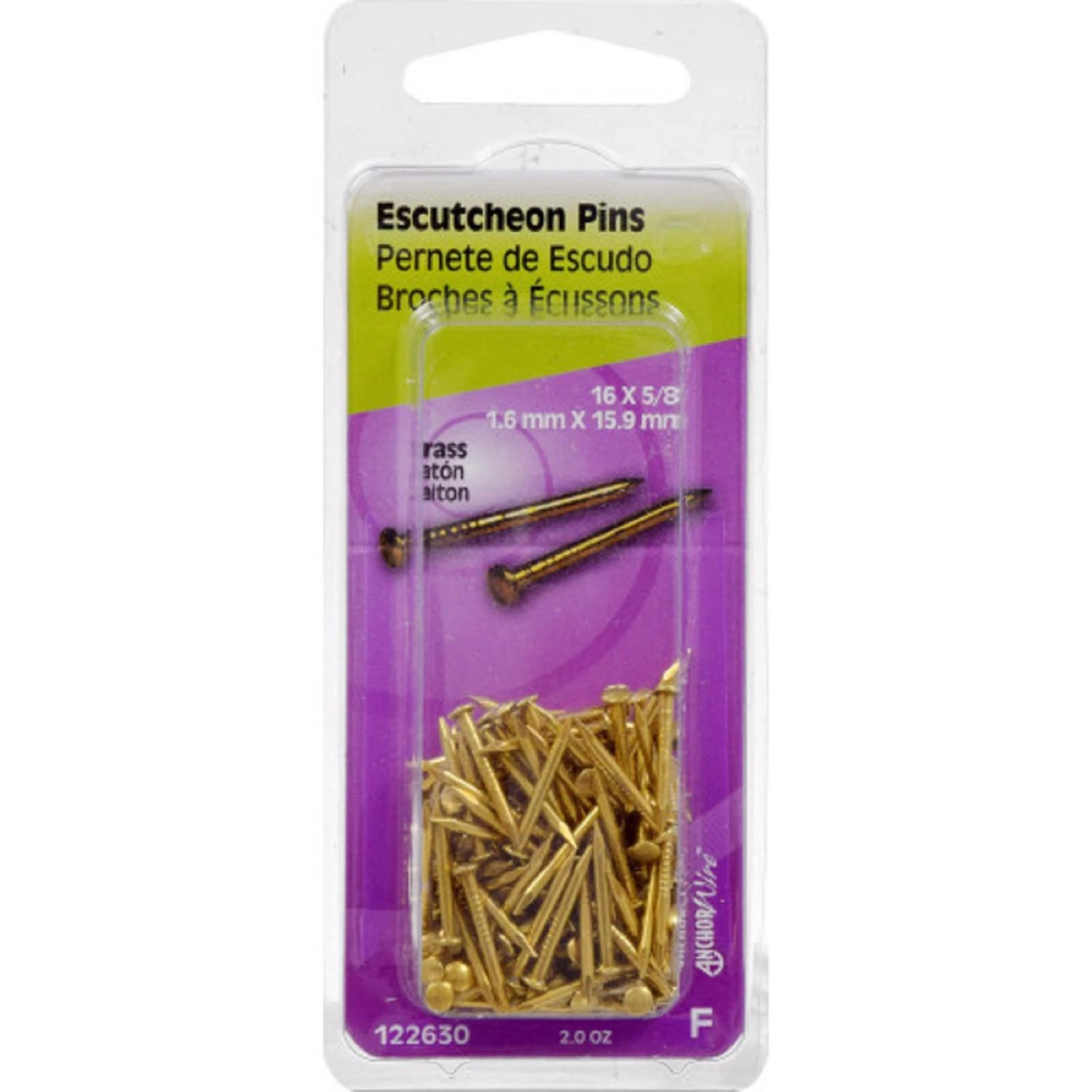 Hillman 16 Ga. X 5/8 in. L Brass Escutcheon Pins 1 pk 2 oz Hillman 16 Ga. X 5/8 in. L Brass Escutcheon Pins 1 pk 2 oz