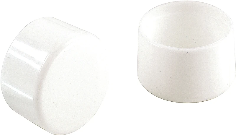 9744 1-1/8 In. White Plastic Round Leg Tips, 4 Pk