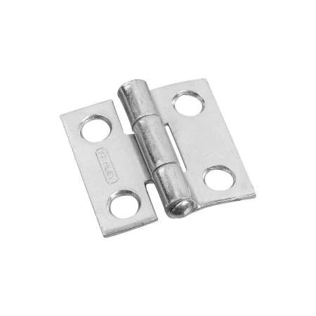 National Hardware Narrow Utility Hinge, 6 Hole, 1 in L, Steel, Zinc Plated