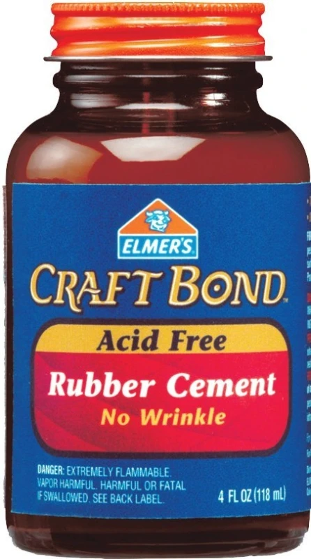 Craft Bond Rubber Cement 4 Ounces - Acid-free, Photo Safe, No-wrinkle