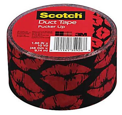 Scotch Printed Duct Tape 1.88" X 10 Yards - Pucker Up Design