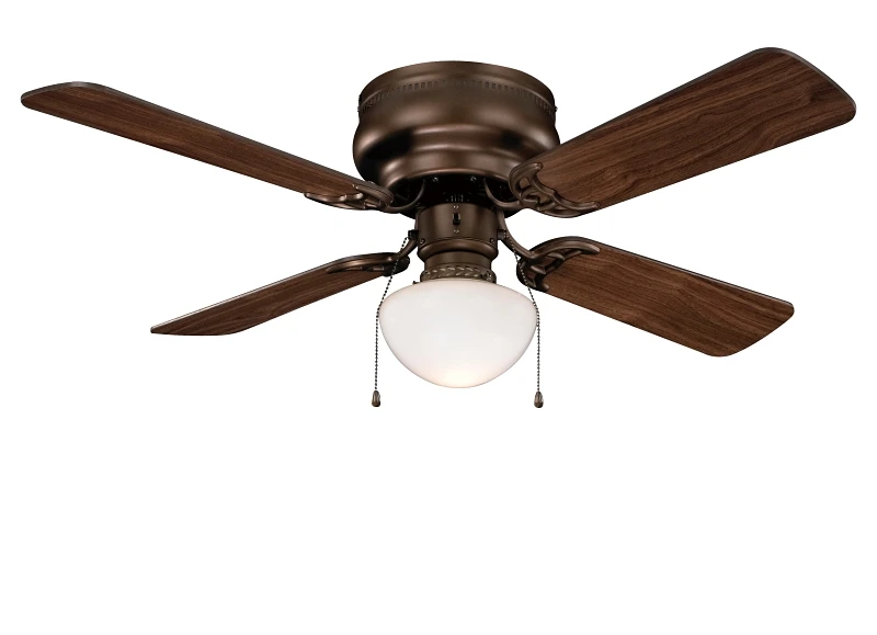 42 In. Hugger Ceiling Fan, 4-blade, Venetian Bronze Housing, 3-speed