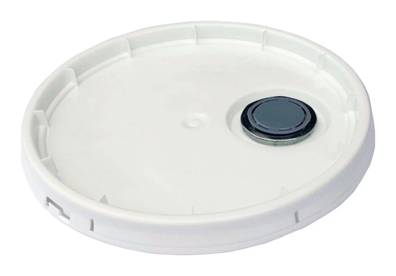 White Plastic Paint Pail Lid With Senior Rieke Spout - 5 Gallon