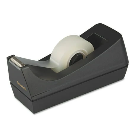 C-38 Desktop Tape Dispenser, 1 Inch Core, Weighted Non-skid Base, Black