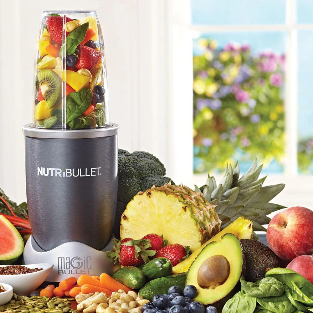 Nutribullet Blender 24 Oz 600 Watt 8 Piece Set Gray Stainless Steel