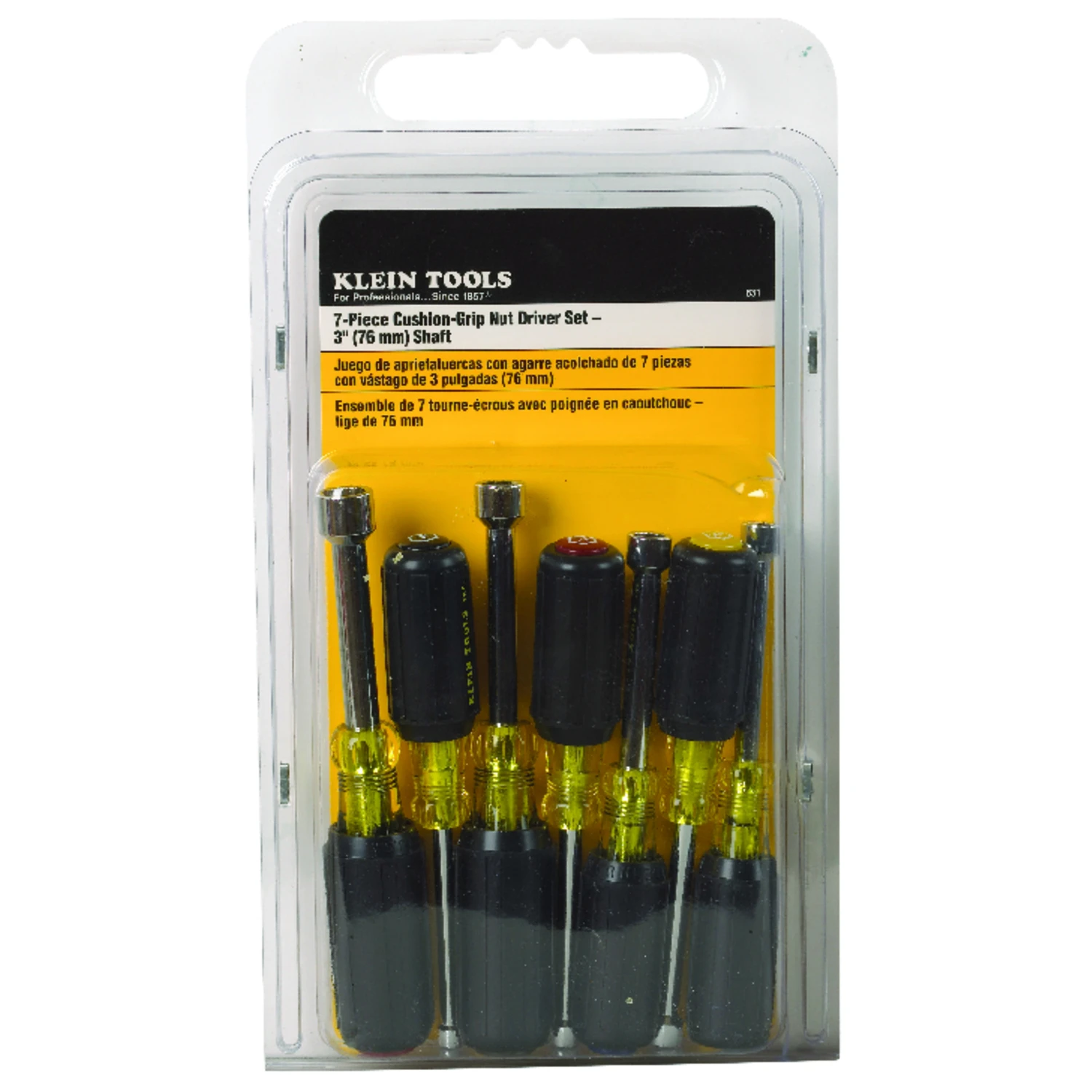 7-piece Nut Driver Set With 3-inch Shafts And Cushion Grip Handles