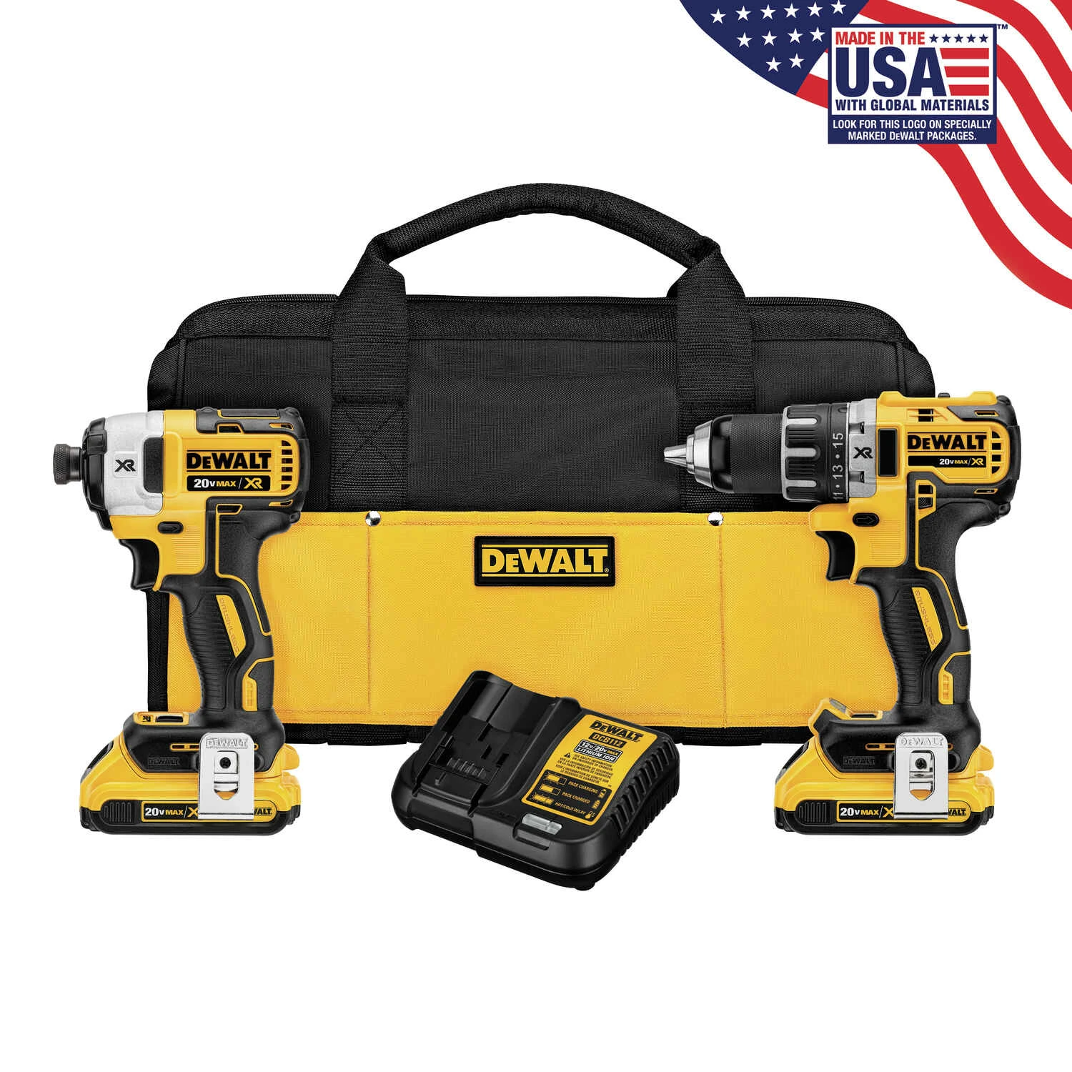 Dck283d2 20v Max Xr Cordless Drill And Impact Driver Combo Kit With Batteries