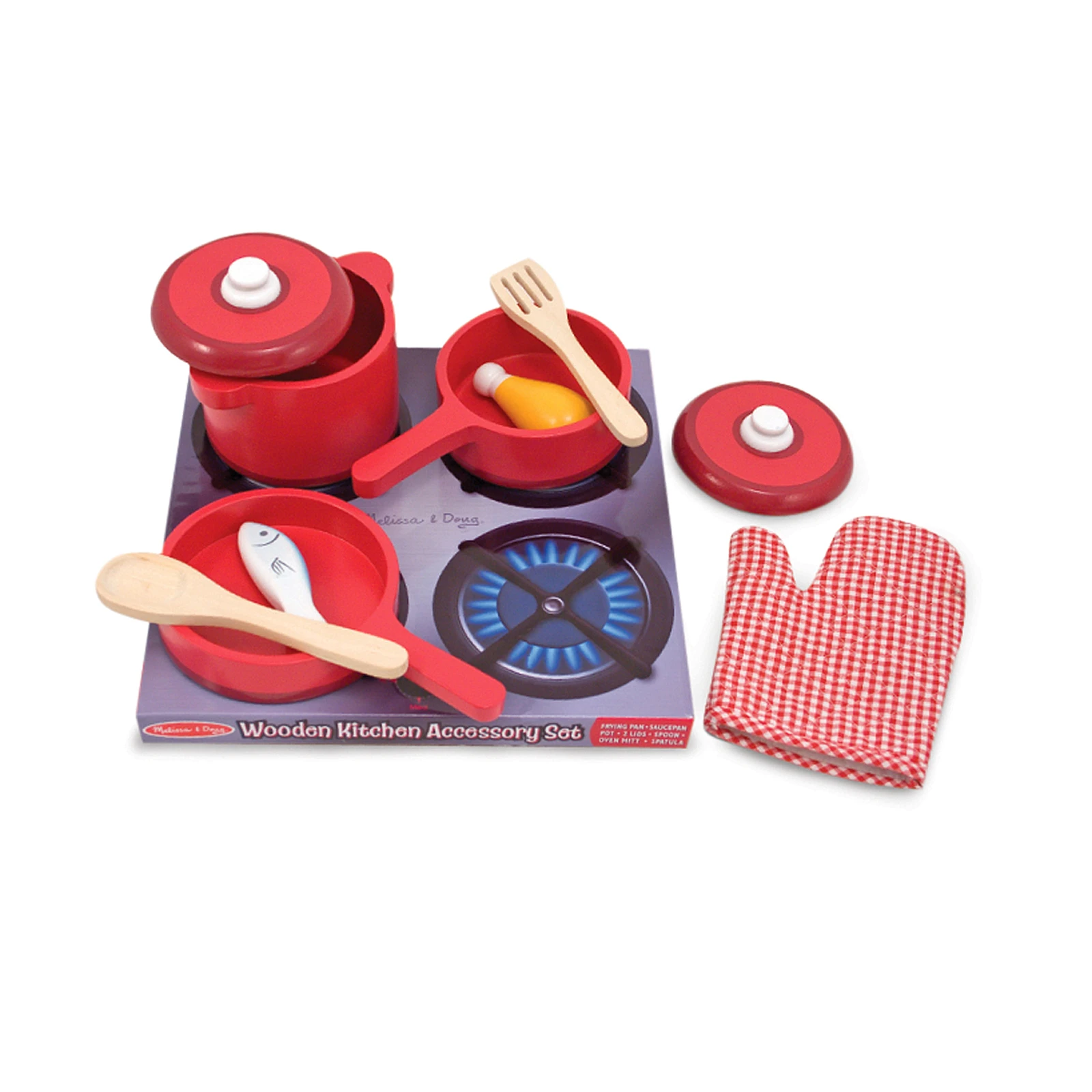 Deluxe Wooden Kitchen Accessory Set - Play Kitchen Essentials