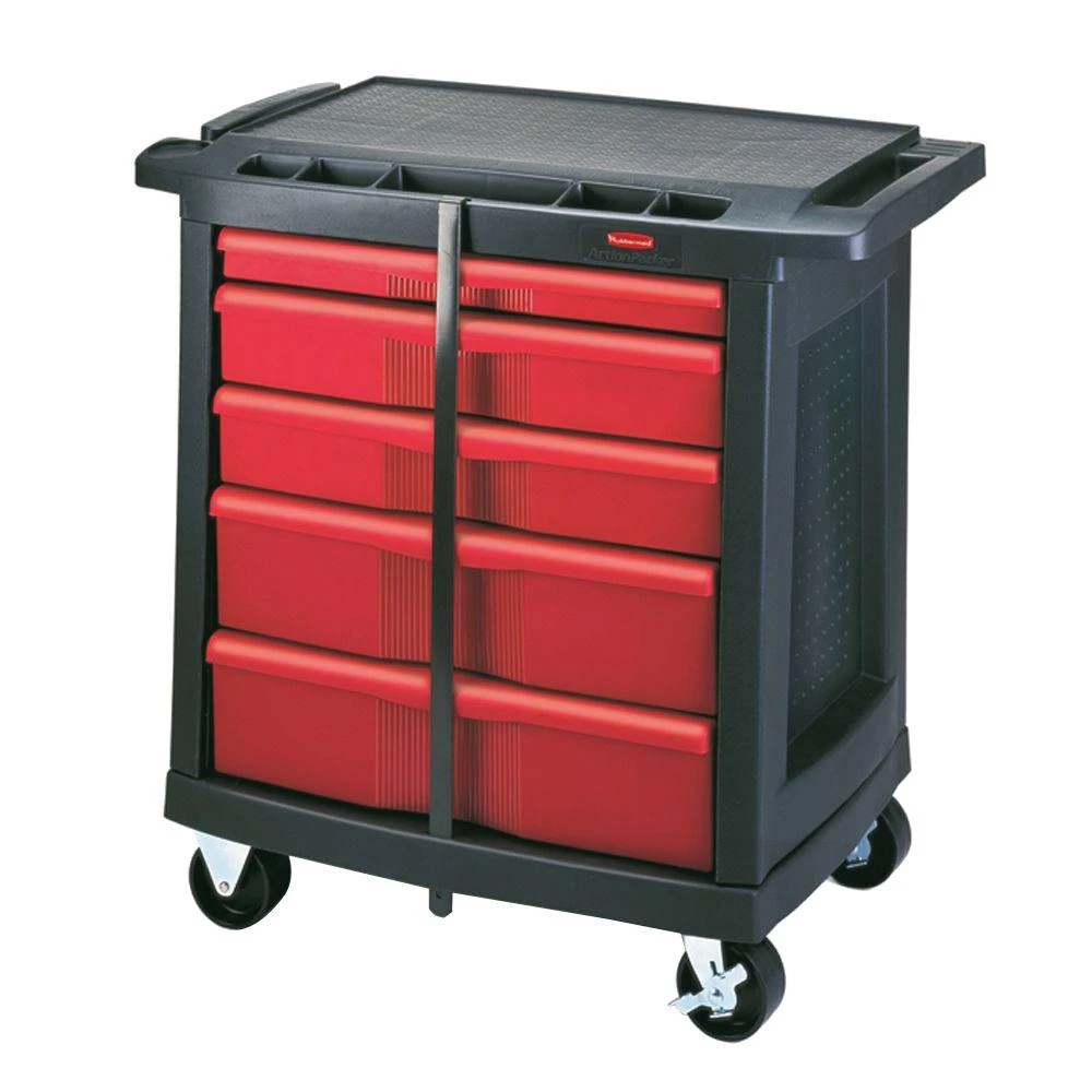 Rubbermaid Commercial 32.6 In. 5-drawer Mobile Workbench Utility Cart