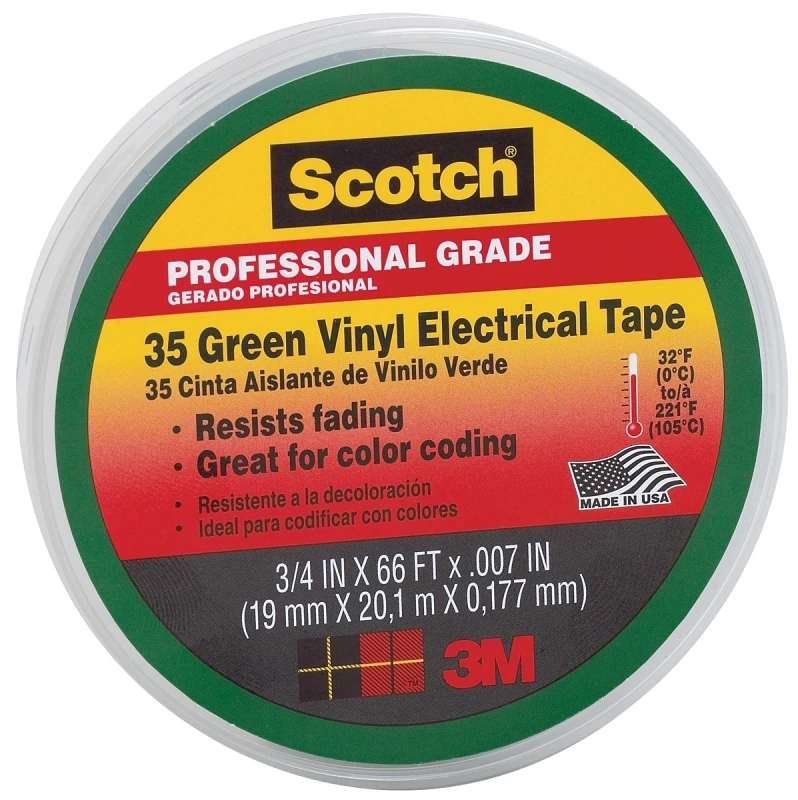 ELECT TAPE 3/4"X66' GRN