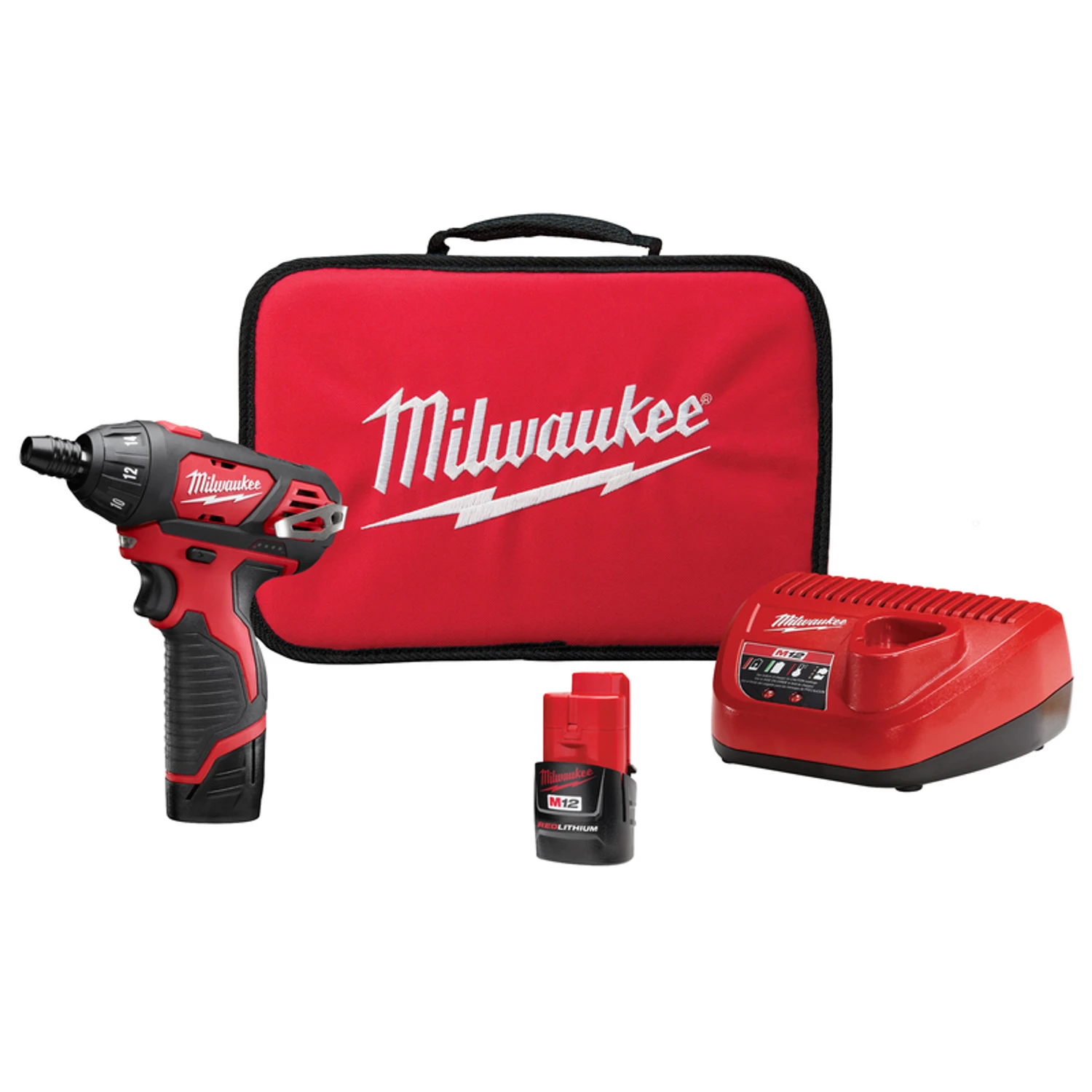 M12 1/4" Hex Cordless Screwdriver Kit With (2) 1.5 Ah Batteries & Charger
