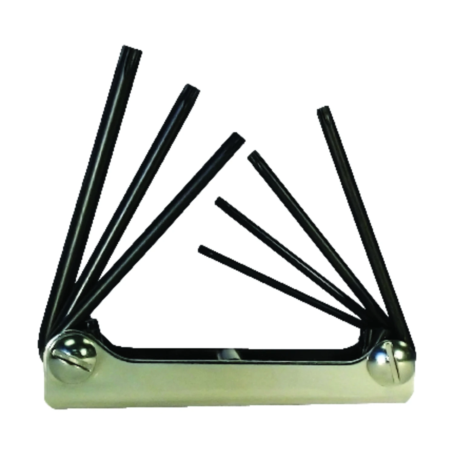7-piece Fold-up Torx Hex Key Set, T10-t40, Chrome Nickel Alloy Steel