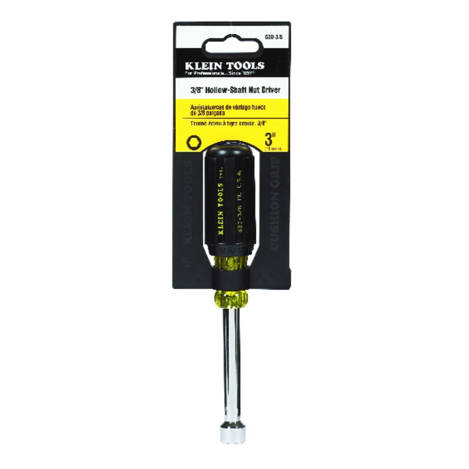 3/8 In. Nut Driver With 3 In. Hollow Shank And Cushion Grip Handle